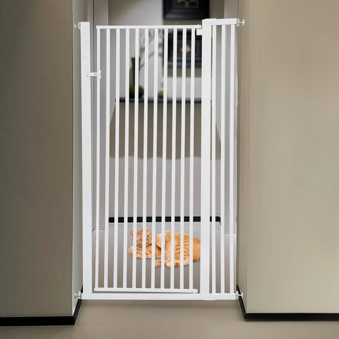 Haustiergitter Extra Hoch Höhe 150cm, Breite verstellbar 90-97cm, Sicherheits-Haustiergitter, Automa