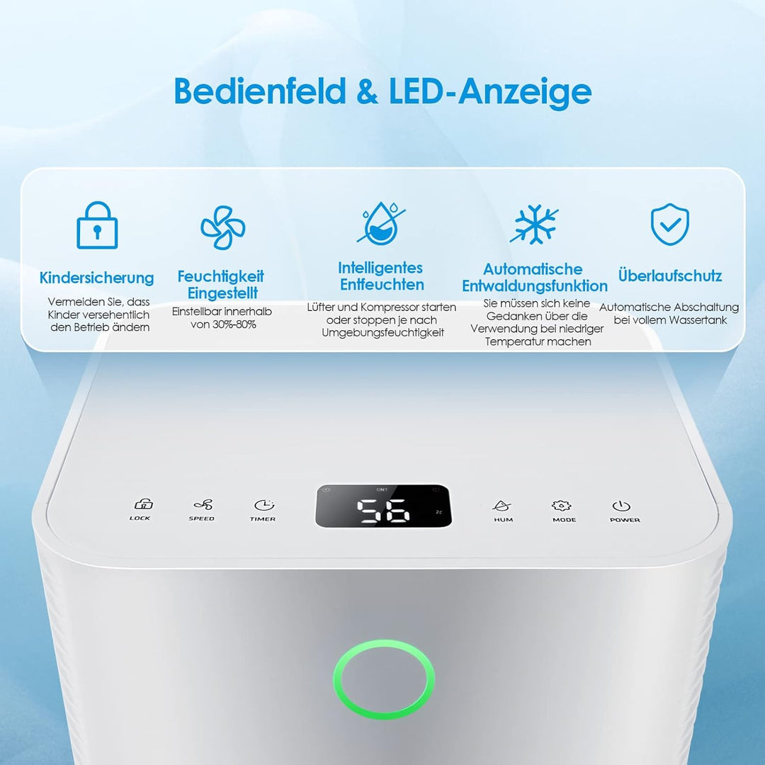 COSTWAY Mobile Entfeuchter Luftentfeuchter elektrisch Dehumidifier Raumentfeuchter 12L/Tag Entfeucht