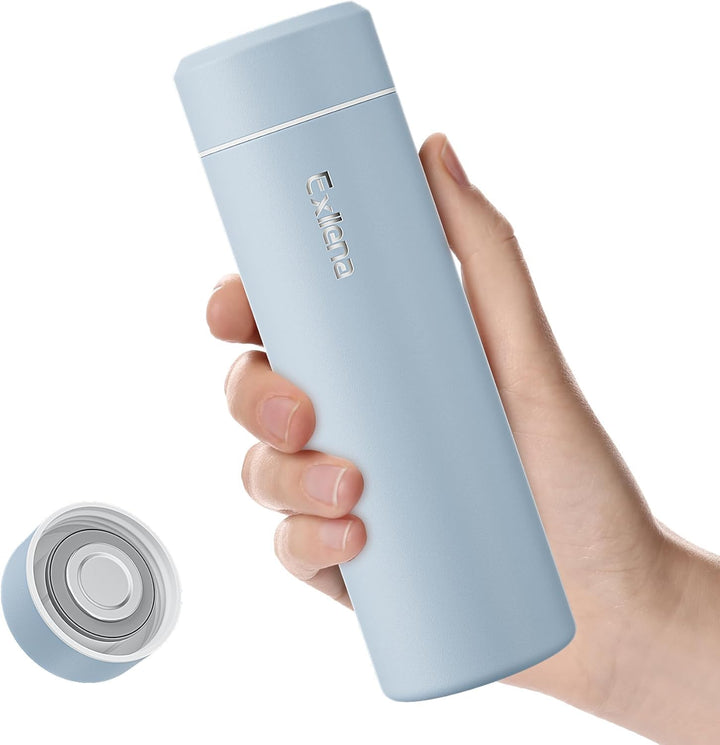 【Upgrade-Version】Exllena Mini Thermosflasche 300ml mit Edelstahl-Deckel, Trinkflasche Klein Doppelwa