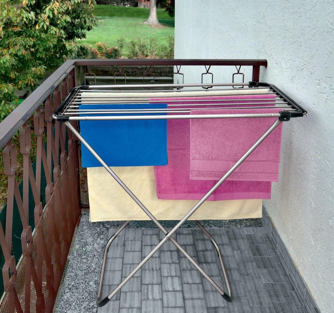 Metaltex Wäscheständer Corfu, Edelstahloptik Corfu 17m Trockenlänge, Corfu 17m Trockenlänge