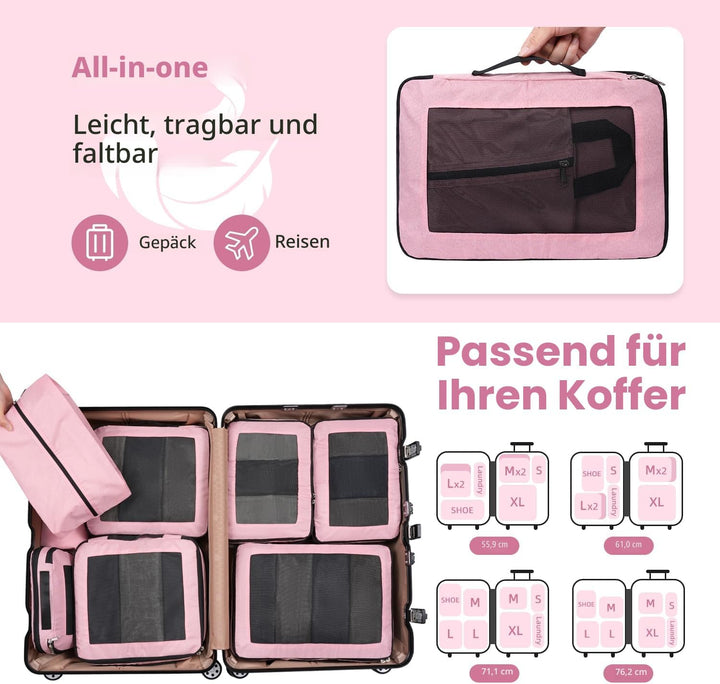 Kompressions-Packwürfel, Verbessertes Netzfenster, Sichtbar und Tragbar, Erweiterbare Reisegepäck-Or