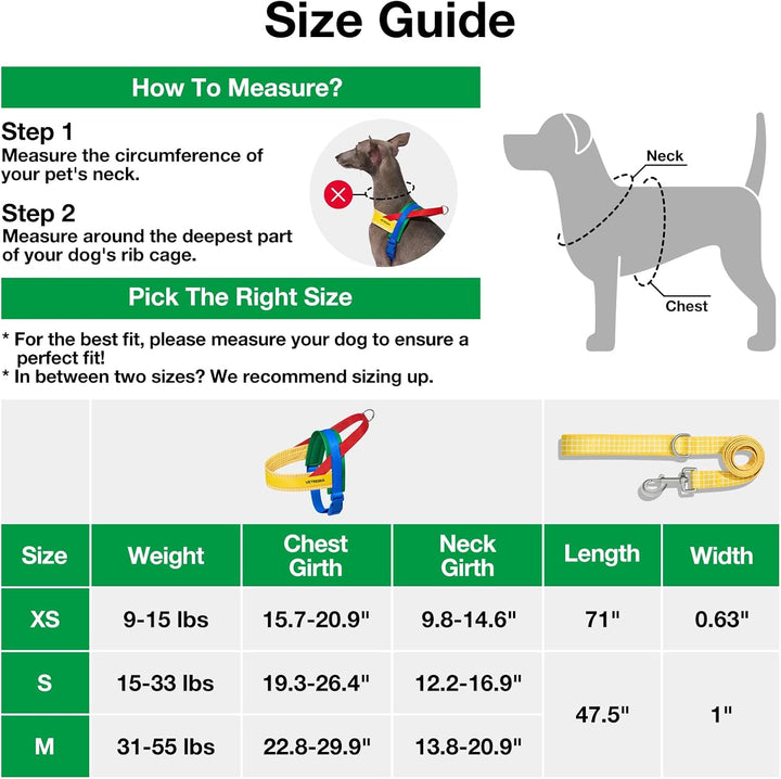 VETRESKA No Pull Hundegeschirr für kleine Hunde, Easy Walk Hundegeschirr und Leine Set, Welpengeschi