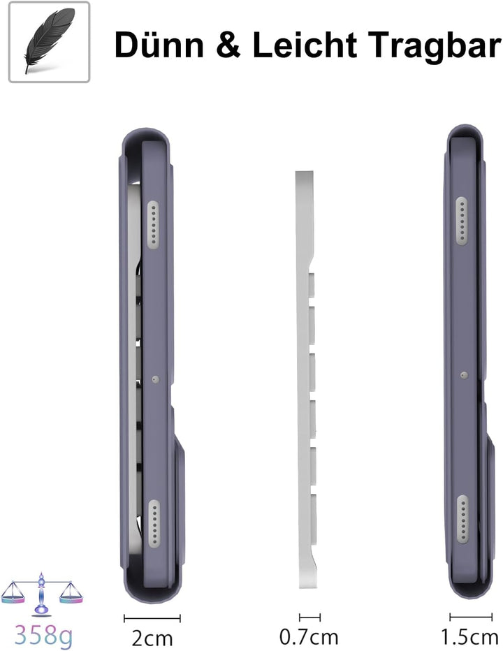 Hülle mit Tastatur für Samsung Galaxy Tab A9 Plus 11 Zoll 2023, QWERTZ Deutsche Magnetisch Abnehmbar