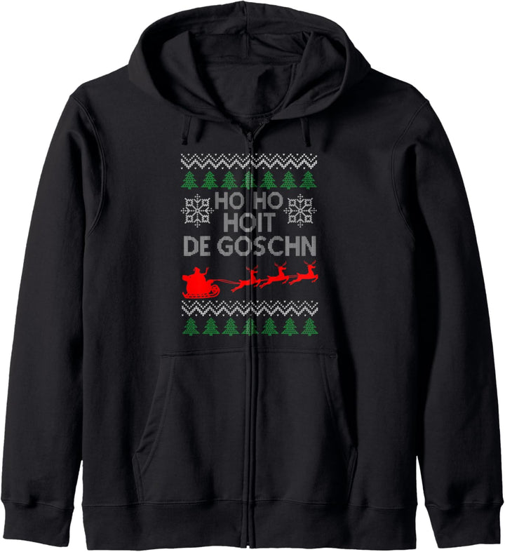 Ho Ho Hoit De Goschn Ugly Weihnachtsmotiv Schwaben Dialekt Kapuzenjacke