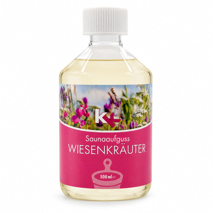 KK Sauna Aufguss Konzentrate PREMIUM - Made in Germany - Duftsorte Wiesenkräuter - 500 ml Flasche -