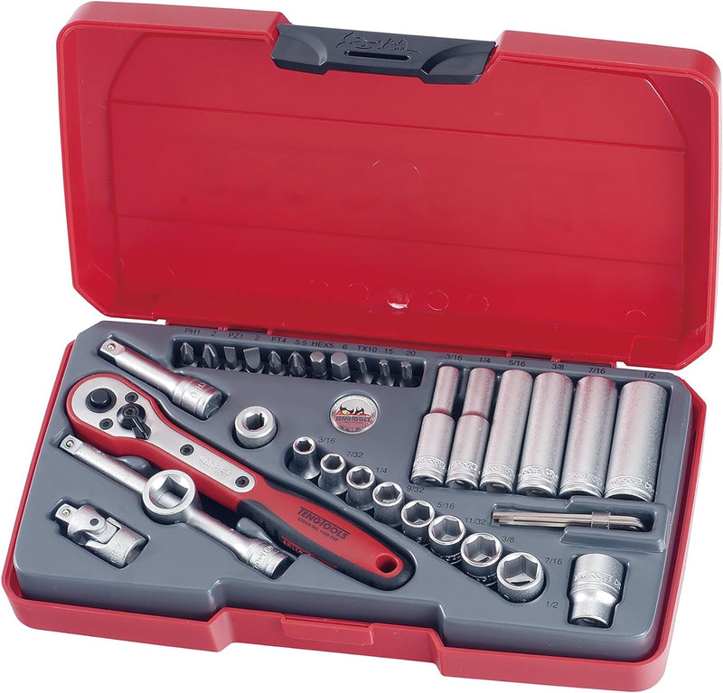 TENG T1435af Socket Set A/f 35 Piece 1/4in Drive