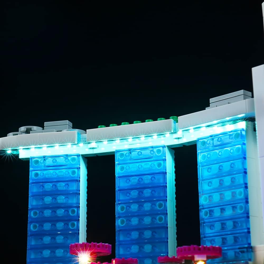 BrickBling LED-Beleuchtung für Lego 21057 Singapore Skyline Collectible Building Kit(Kein Lego-Model