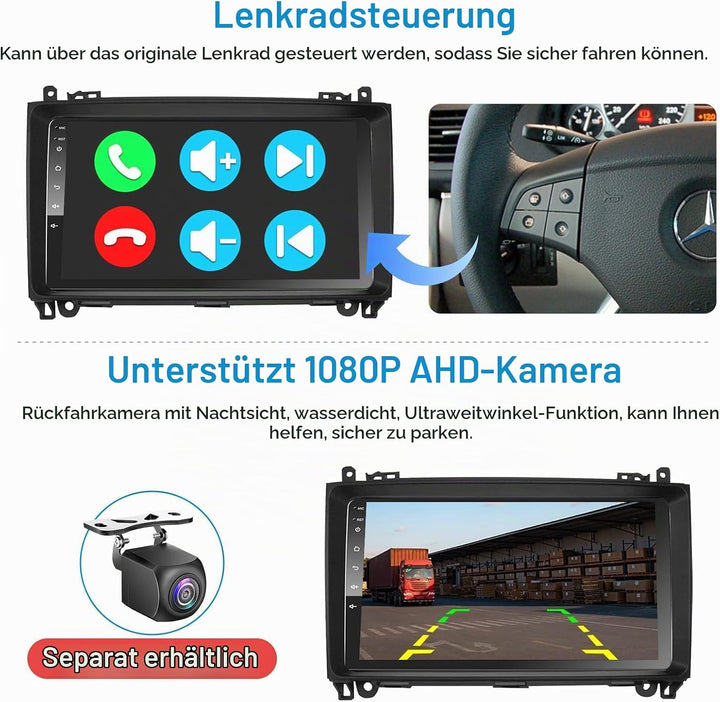 Android Car Radio Wireless CarPlay Android Car for Mercedes-Benz A Class/B Class / W245 Viano Vito W