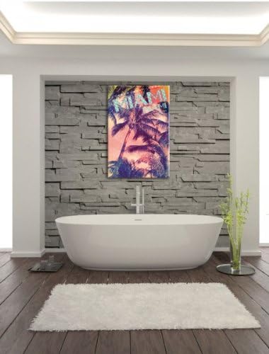 Miami Leinwandbild Bild auf Leinwand, XXL riesige Bilder fertig gerahmt mit Keilrahmen, Kunstdruck a