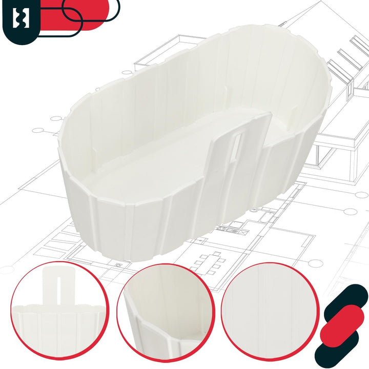 KOTARBAU® 4er Set Blumenkasten Balkon - Wandampel - Blumentopf - 28x14cm H: 13cm Weiss - Wandampel f