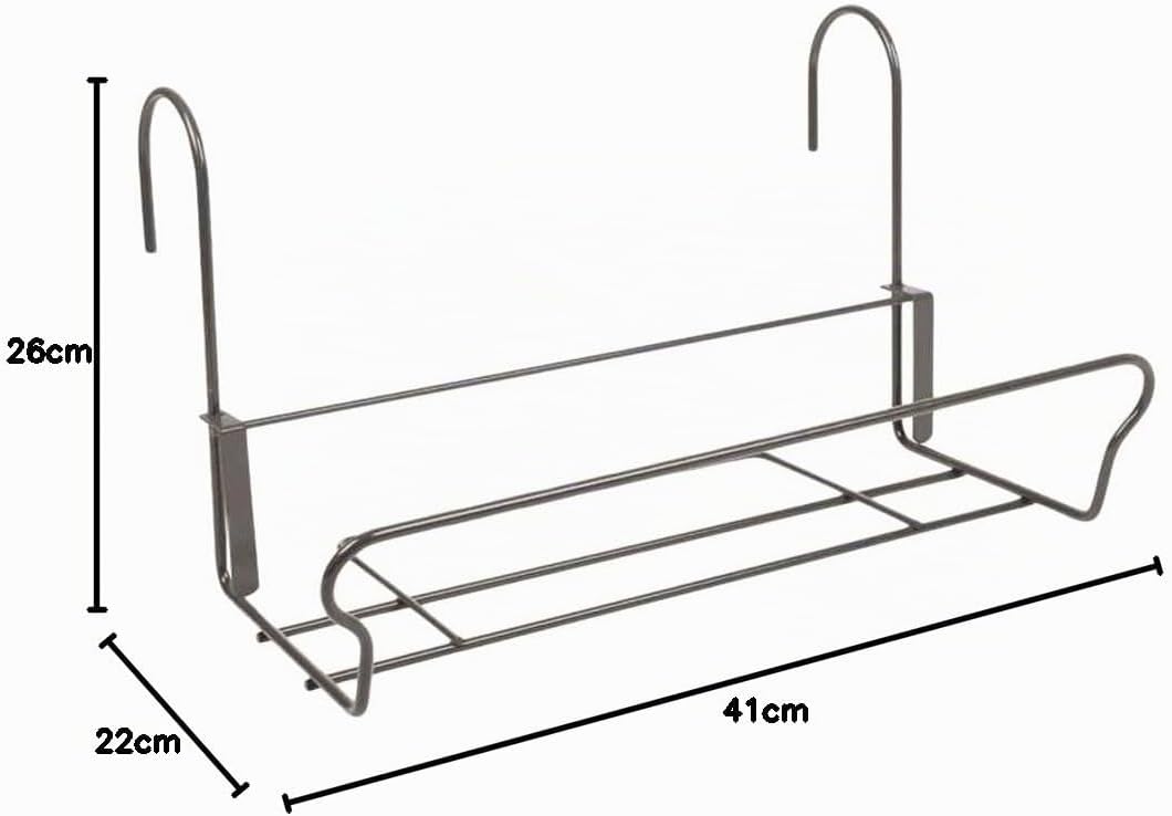 H.G. Balkonkastenhalter Universal mit Sicherheitshaken 41,5 x 22 cm, Schwarz