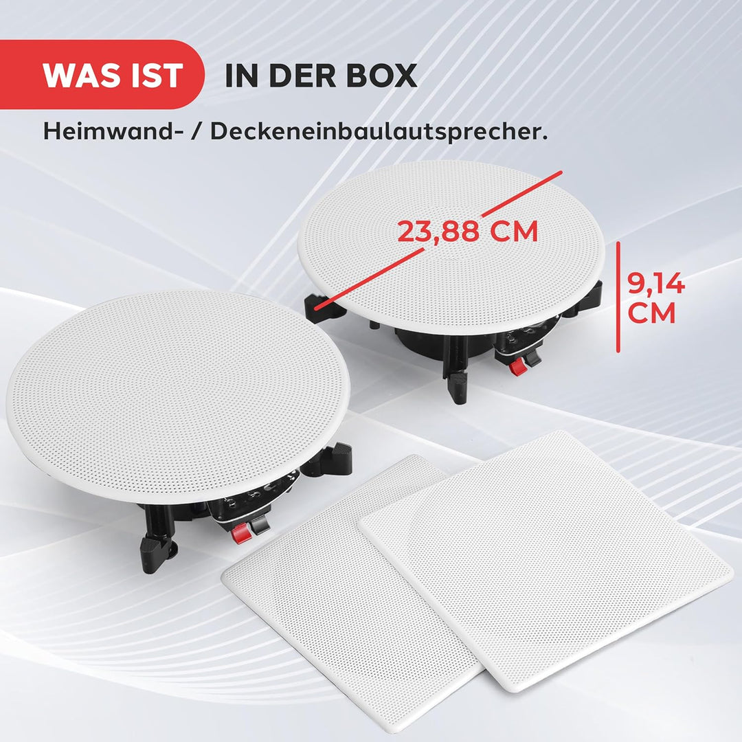 Pyle Deckenlautsprecher - Stereo-Heimkino-Lautsprecher - Wandlautsprecher Unterputz - 8-Zoll-Weiss 2