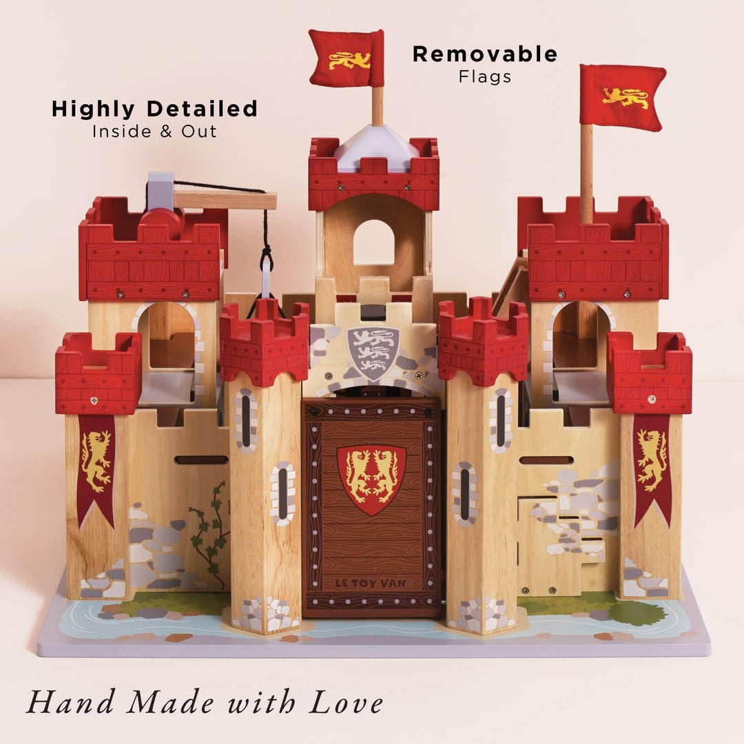 Le Toy Van – Pädagogisches Castles Collection Rollenspiel „Löwenherz“ aus Holz | Ritterburg Spielset