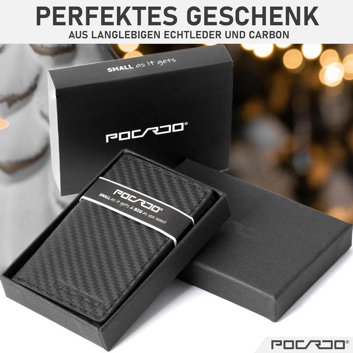 POCARDO Slim Wallet | Kleine Geldbörse mit Geldscheinfach, Münzfach, Kartenfach und RFID-Schutz | He