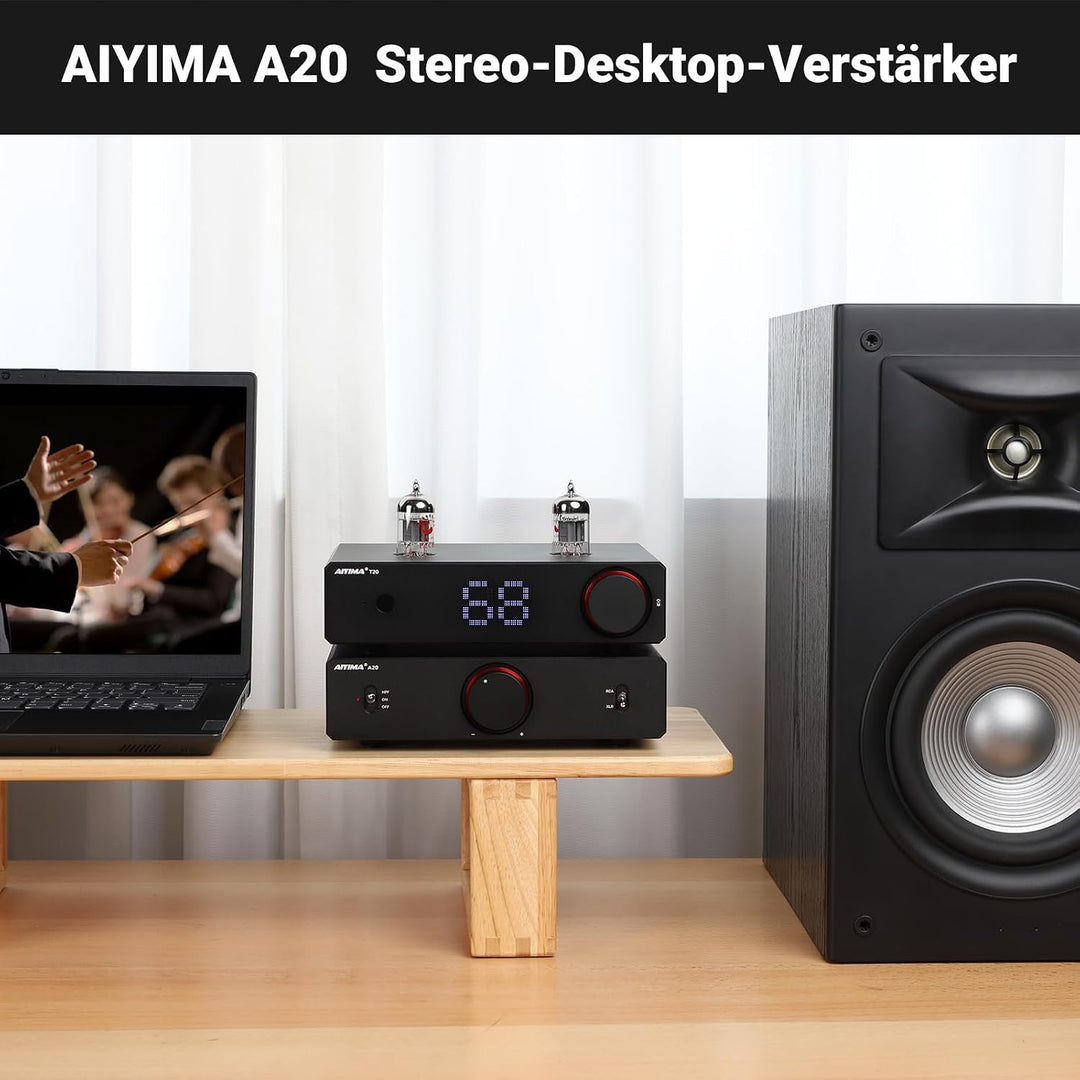 AIYIMA A20 Symmetrischer Stereoverstärker mit HPF-Einstellung Home HiFi 2.0/2.1 TPA3255 Desktop-Vers