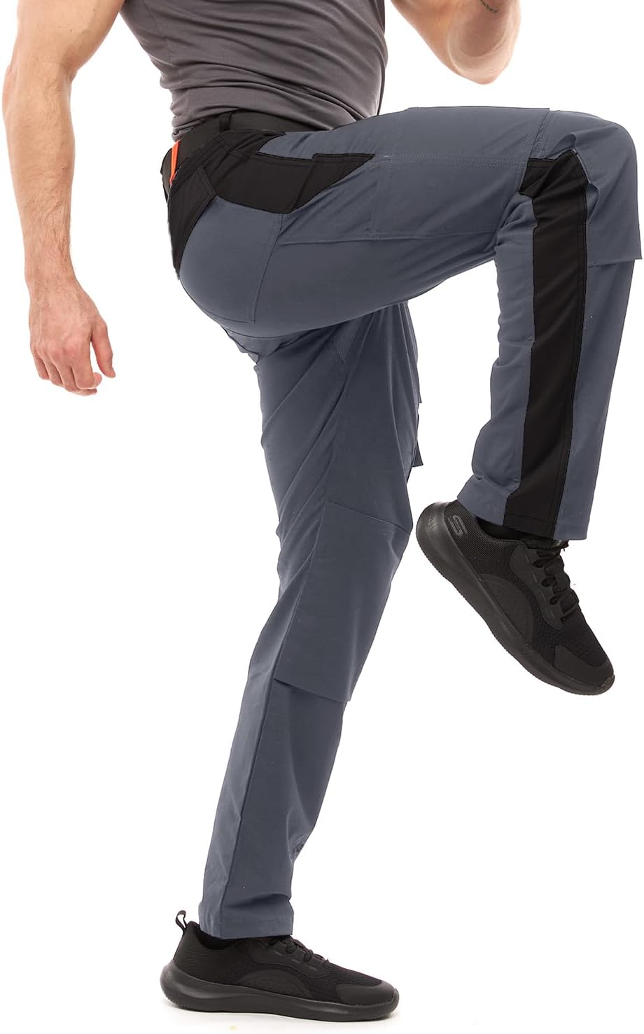 strongAnt Arbeitshose komplett Stretch Männer Berlin Pro Bundhose Schwarz Weiss Grau 46 Grau / Stron