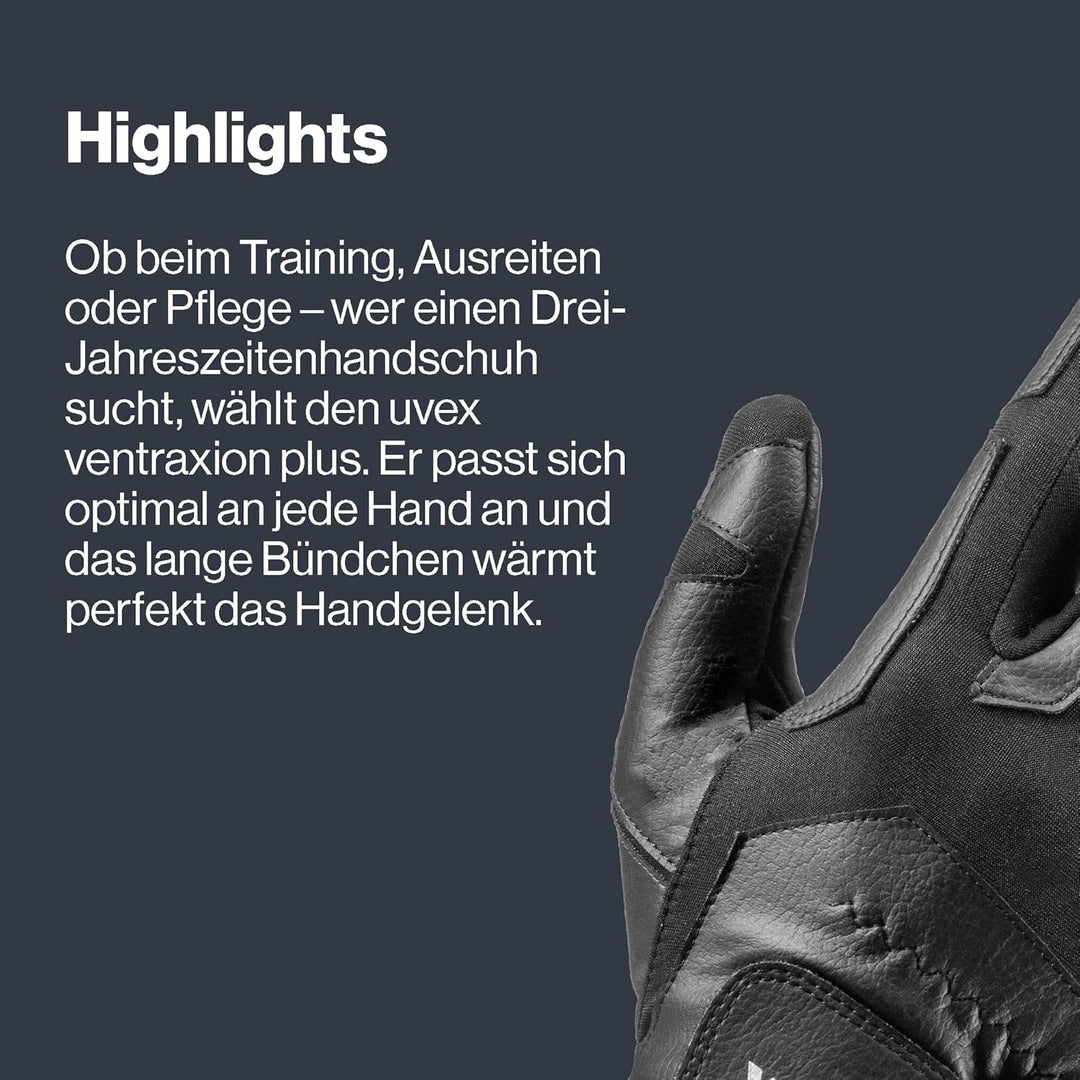 uvex ventraxion Plus - Flexibler Reithandschuh für Damen und Herren - exzellenter Grip & strapazierf