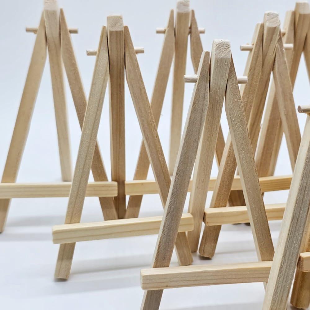 32 Stück Mini-Staffelei aus Holz, 8 x 15 cm, Mini-Holzständer, Staffelei, Tischhalter, Ständer zum P