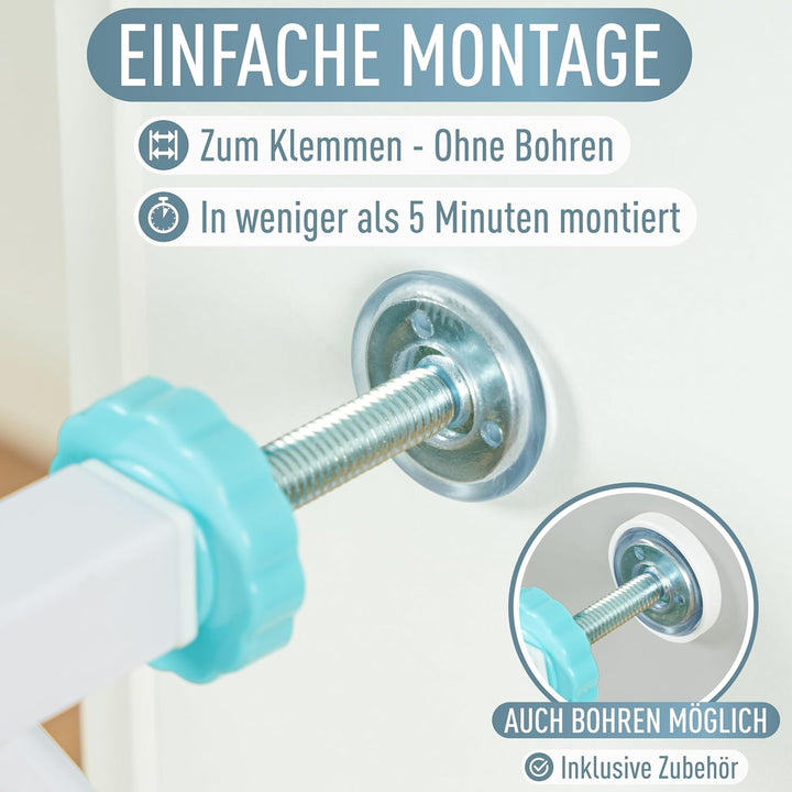 IB STYLE Türschutzgitter Berrin 120-130 cm, Treppengitter für Babys, Treppenschutzgitter ohne Bohren