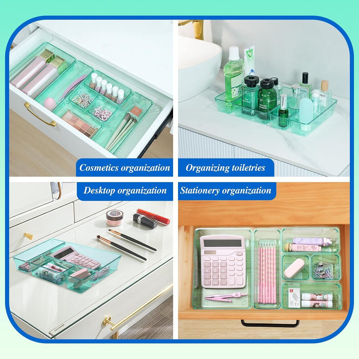 Schubladen Organizer, 25 Stück in 4 Grössen, Kunststoff, Schminktisch und Make-up Organizer, Ordnung