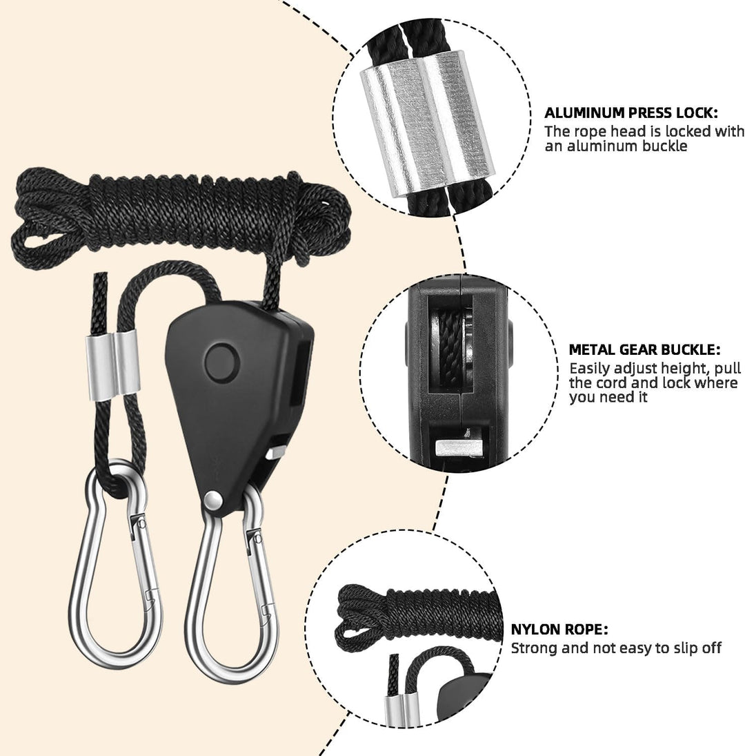 8 STK Ratchet Hanger Verstellbarer Seilaufhänger Ratschenseil Seilzugratsche Ratschenhaken Einstellb