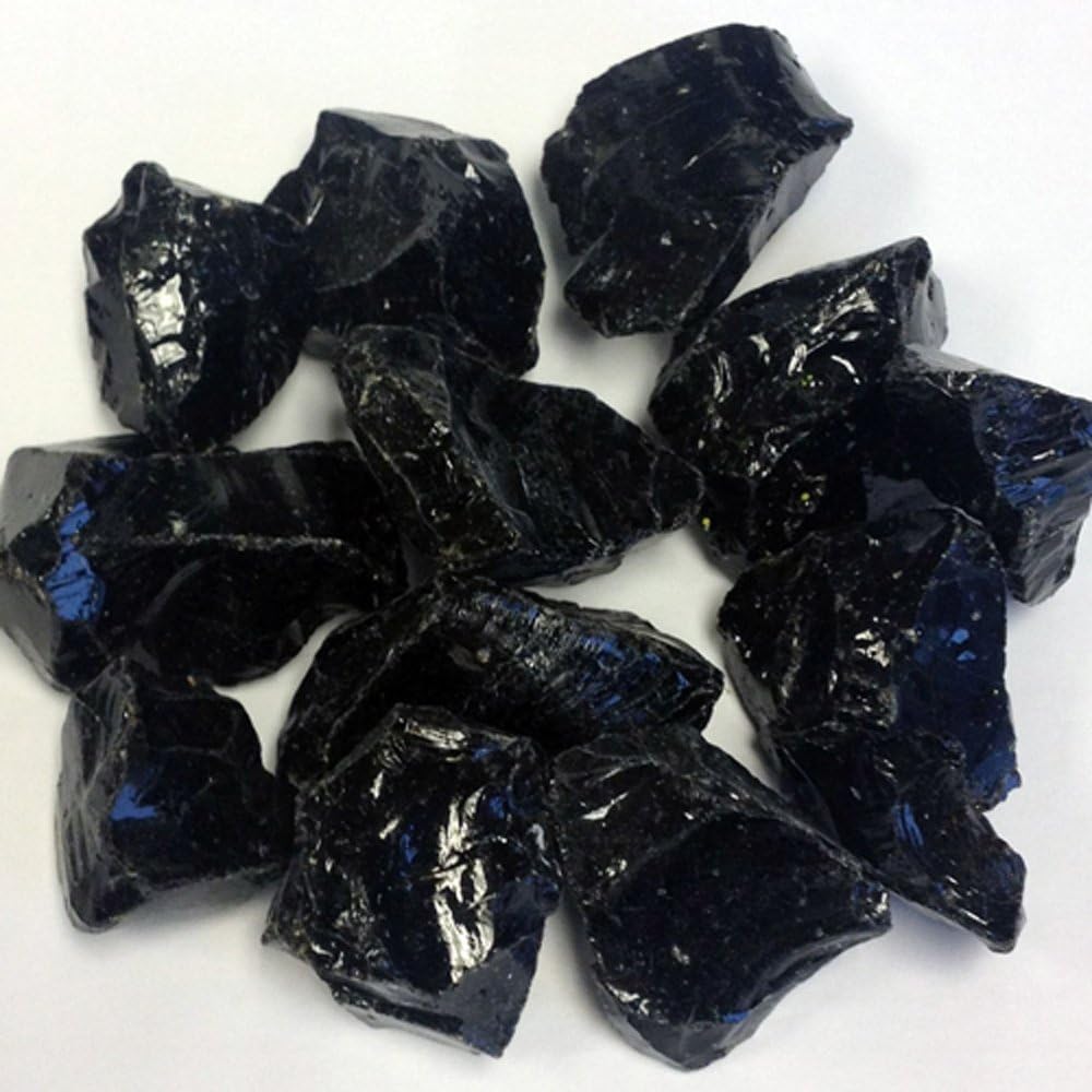 AZ Terrassenheizstrahlerglasrohr recyceltem Fireglass Schwarz 9 kg Feuerstelle aus recyceltem Glas,