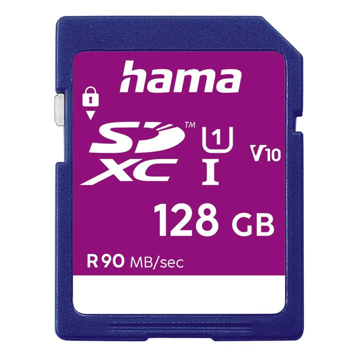 Hama 128 GB SDXC-Speicherkarte, Class 10, V10, UHS-I (bis zu 90MB/s, für Full-HD- und 3D-Video-Aufna