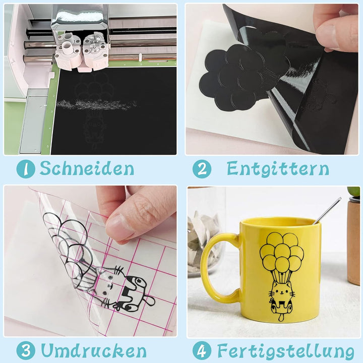 Vinylfolie Plotter, 72 PACK Permanentem Klebefolien, 30,5 x 30,5 cm iImagine Vinyl Selbstklebend Vin
