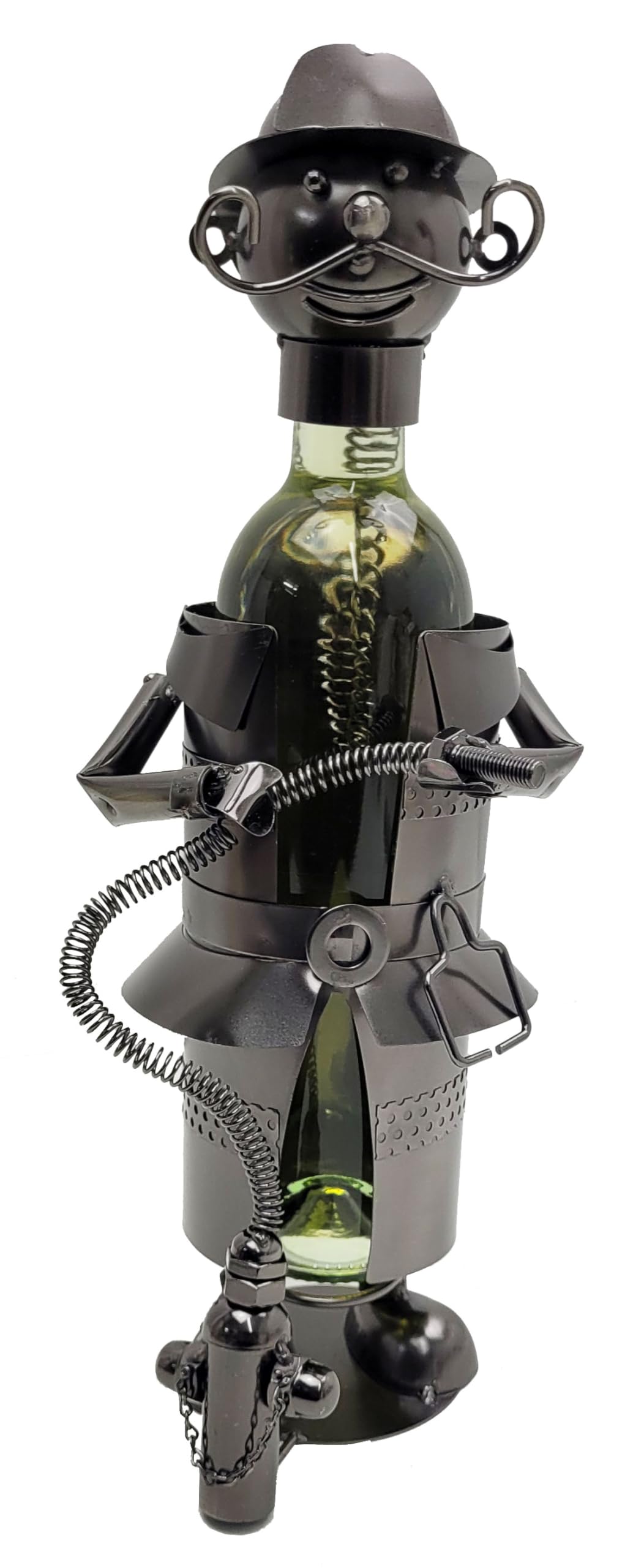 hLine Flaschenhalter Metall - Modern, silver, Tischhalterung für 1 Flasche