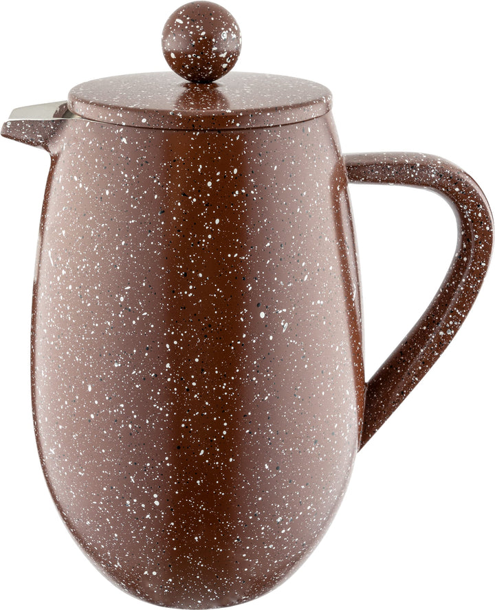 Café Olé BFD-03RG Doppelwandiger Bauchiger Kaffeebereiter aus hochwertigem Edelstahl – Rot Granit, f