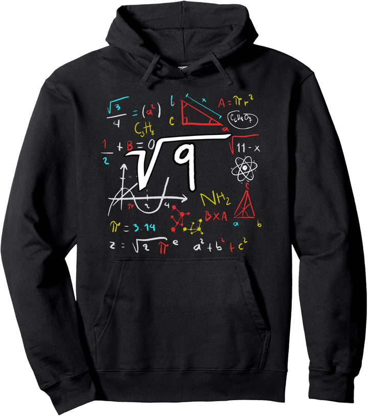 Quadratwurzel 9 3. Geburtstag 3 Jahre alt Mathematik Pullover Hoodie