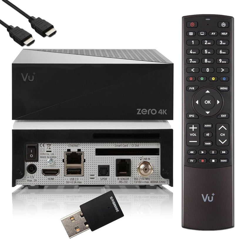 VU Zero 4K - UHD HDR Sat Receiver mit 1x DVB-S2X Tuner, E2 Linux Smart Receiver, YouTube, CI + Karte