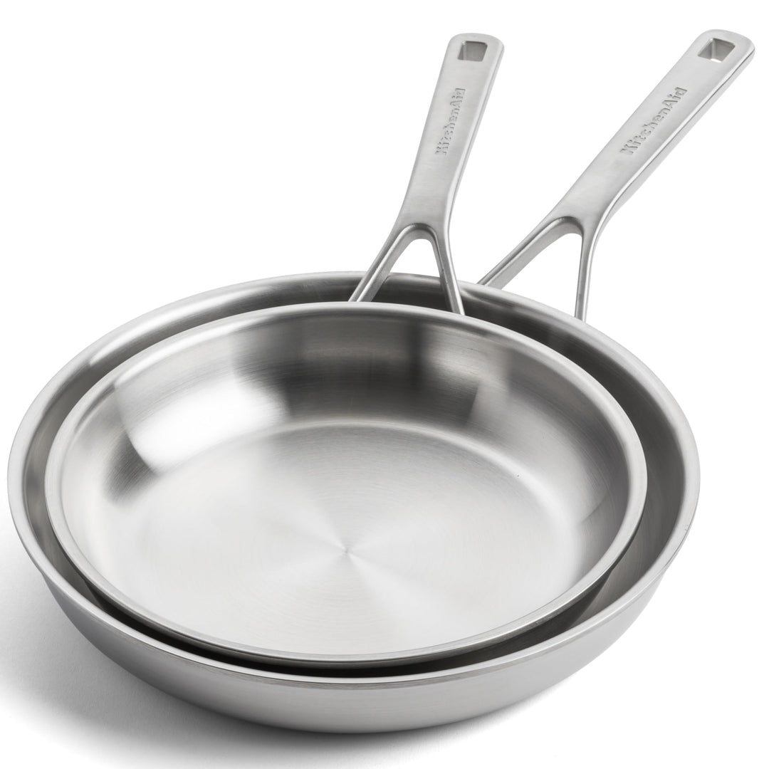 KitchenAid MultiPly Stainless Steel PFAS-freies Keramik-Antihaft-Pfannenset aus Edelstahl, 2-teilig,
