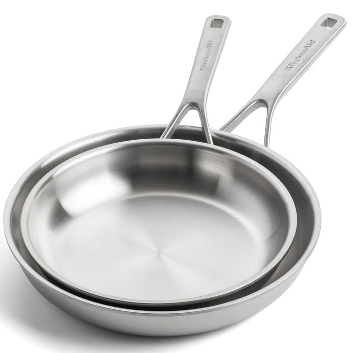 KitchenAid MultiPly Stainless Steel PFAS-freies Keramik-Antihaft-Pfannenset aus Edelstahl, 2-teilig,