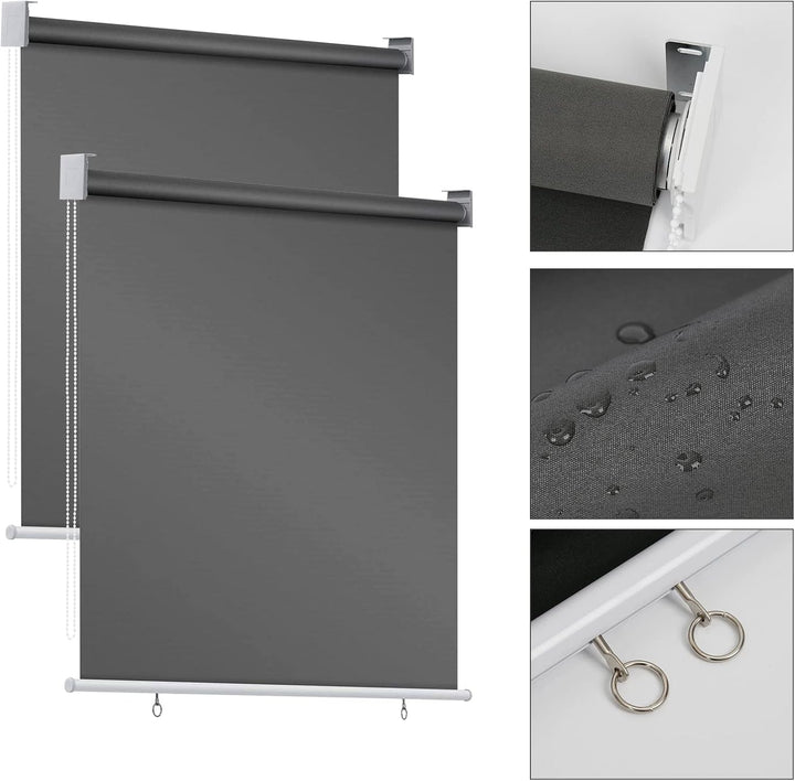 Sonnewelt Vertikalmarkise,100 x 240 cm Senkrechtmarkise,Verdunklungsrollo Rollo zum Einhängen,Klemmr