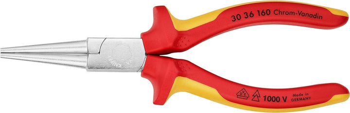 Knipex Langbeckzange verchromt, isoliert mit Mehrkomponenten-Hüllen, VDE-geprüft 160 mm 30 36 160 ve