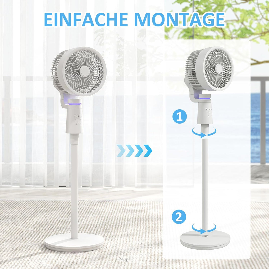 HOMCOM Standventilator Luftzirkulator Lüfter mit 3 Geschwindigkeitsstufen, Fernbedienung, Timer Vent