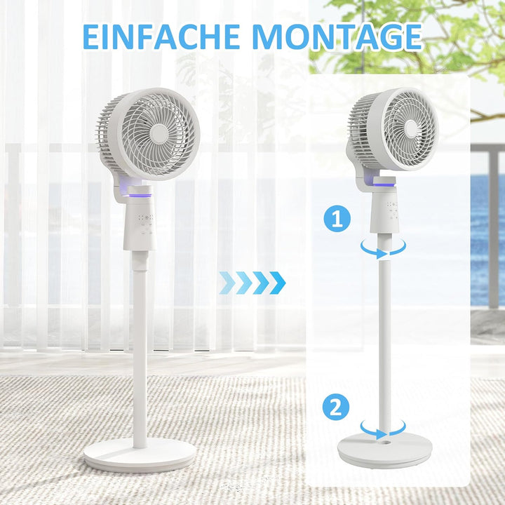 HOMCOM Standventilator Luftzirkulator Lüfter mit 3 Geschwindigkeitsstufen, Fernbedienung, Timer Vent