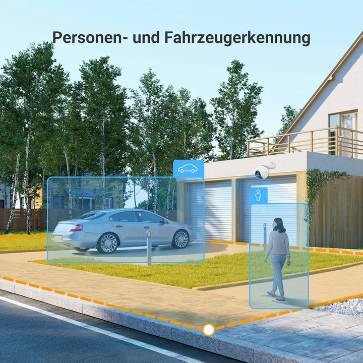 EZVIZ 4K Solar Überwachungskamera Aussen Akku, 360° PTZ Kabellose WLAN Kamera mit Solarpanel, 10400