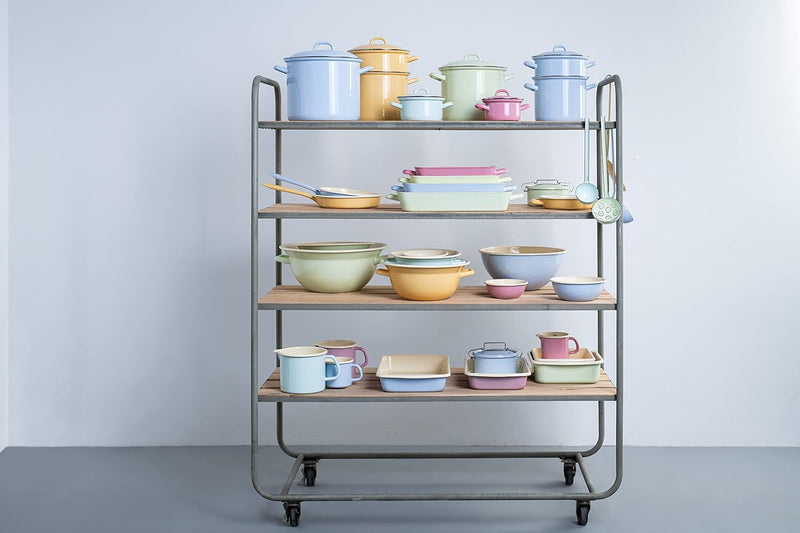 Riess, 0275-006, Topf mit Chromrand 24, CLASSIC - BUNT/PASTELL, Farbe Blau, Durchmesser 24 cm, Höhe
