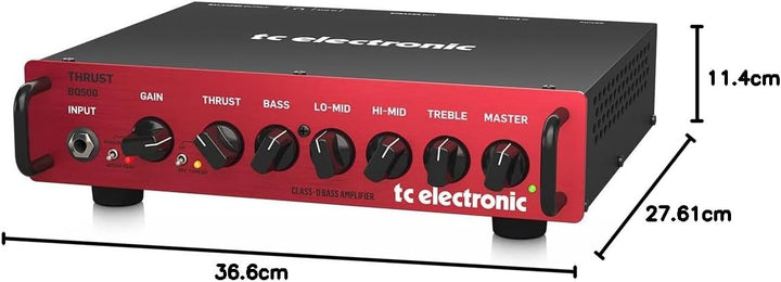 TC Electronic THRUST BQ500 Tragbarer 500-Watt-Basskopf mit Mosfet-Vorverstärker und Schubkompressor,