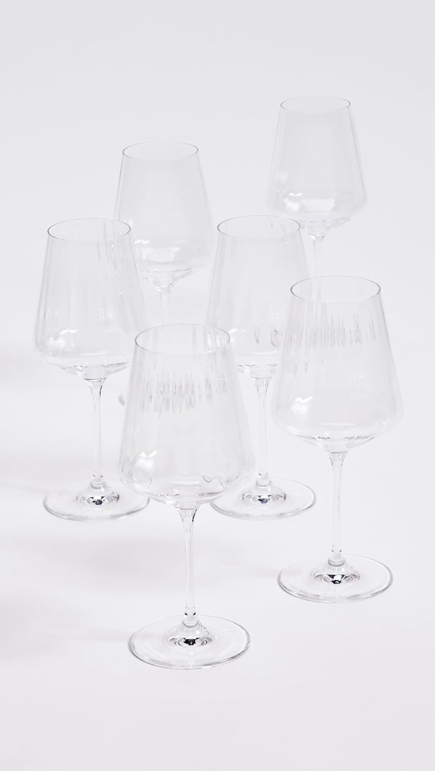 Georg Jensen [SA2024/04] Bernadotte White Wine Glass Crystaline 43 Cl, 6 Pcs Transparent, Transparen