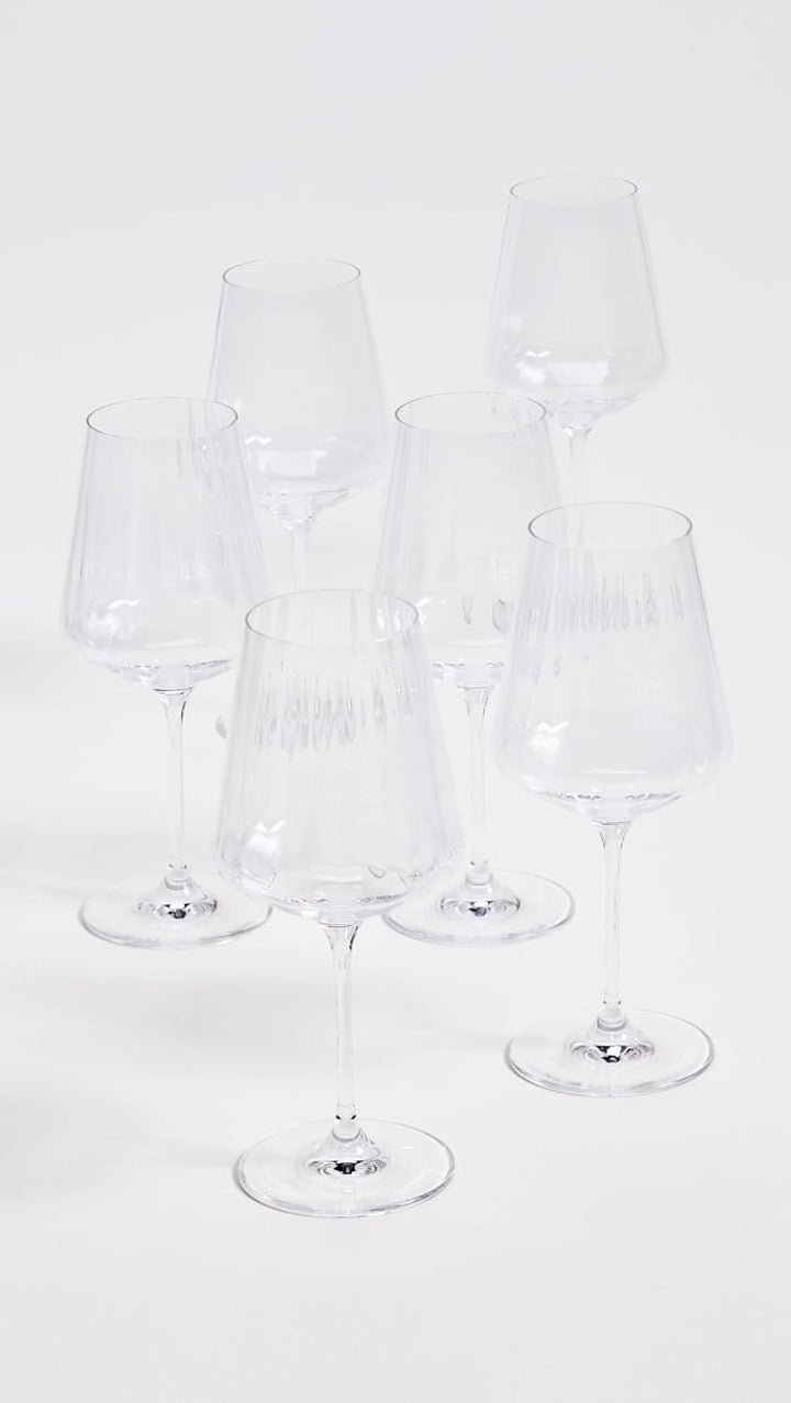 Georg Jensen [SA2024/04] Bernadotte White Wine Glass Crystaline 43 Cl, 6 Pcs Transparent, Transparen