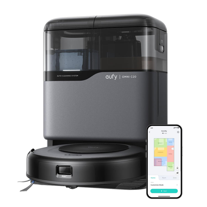 eufy Saugroboter Omni C20 mit All-in-One-Station, Auto-Entleerung, Auto-Wasch- und Trocknungsfunktio