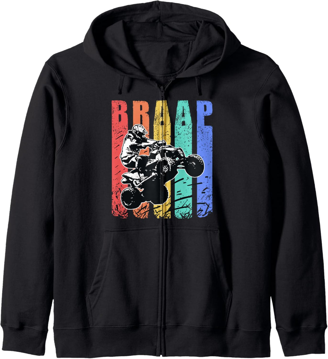 ATV Vierrad Quad Bike Geschenk Vintage Braap Quad Biker Kapuzenjacke