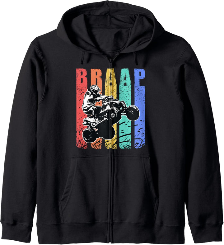 ATV Vierrad Quad Bike Geschenk Vintage Braap Quad Biker Kapuzenjacke