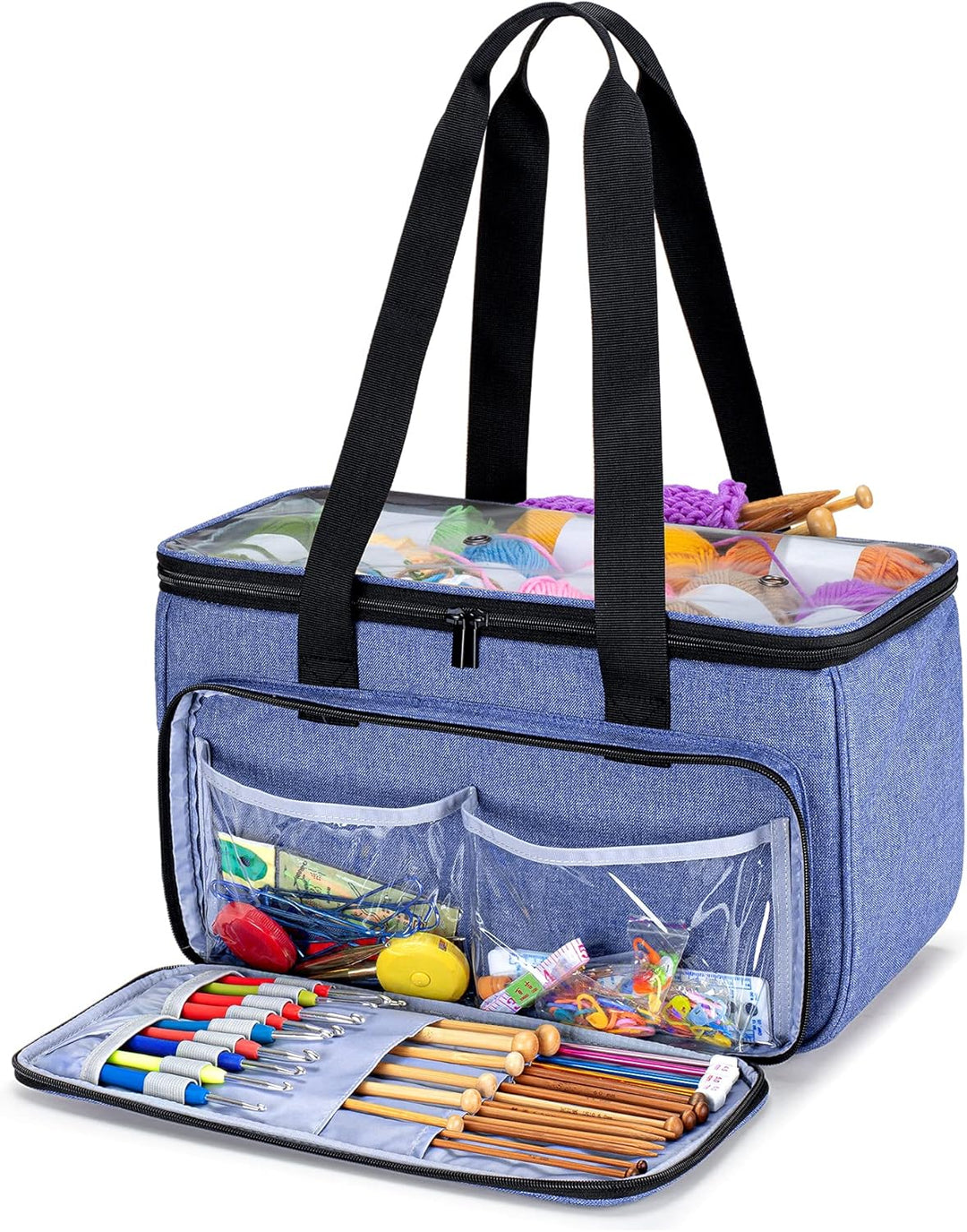 Yarwo Tasche für Garnaufbewahrung, Stricktasche zur Aufbewahrung von Wolle, Handarbeitstasche mit Gr