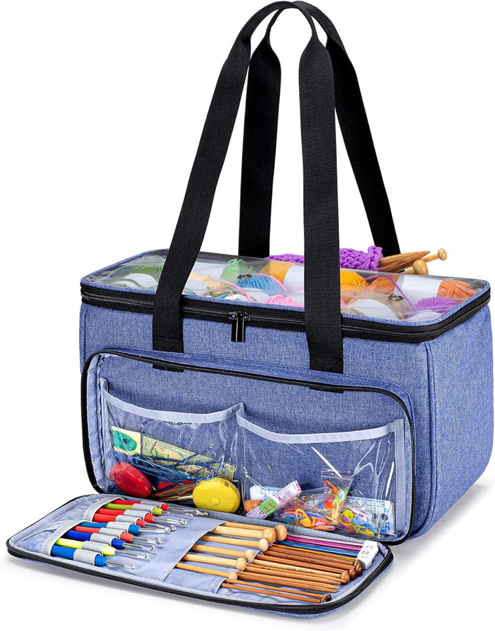 Yarwo Tasche für Garnaufbewahrung, Stricktasche zur Aufbewahrung von Wolle, Handarbeitstasche mit Gr
