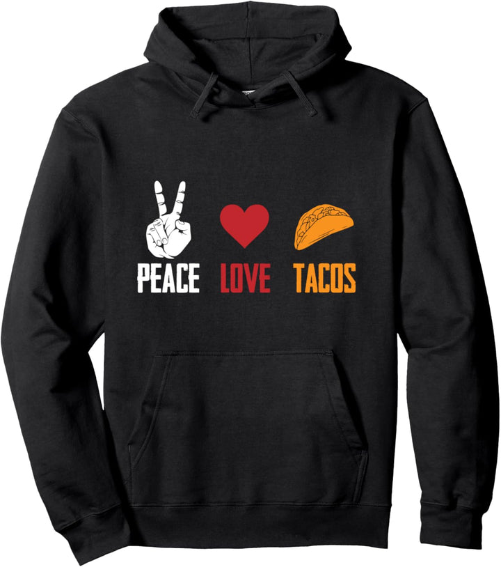 Frieden Liebe Tacos grosse lustige Grafik-Design Pullover Hoodie
