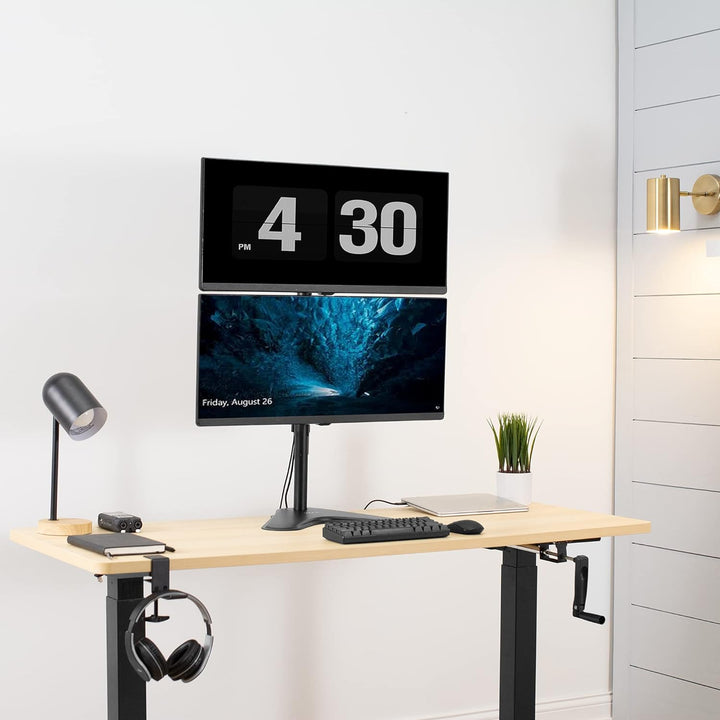 VIVO Stand-V002L Ständer für 2 Bildschirme bis zu 76,2 cm (30 Zoll) vertikal Vertikale Anordnung., V